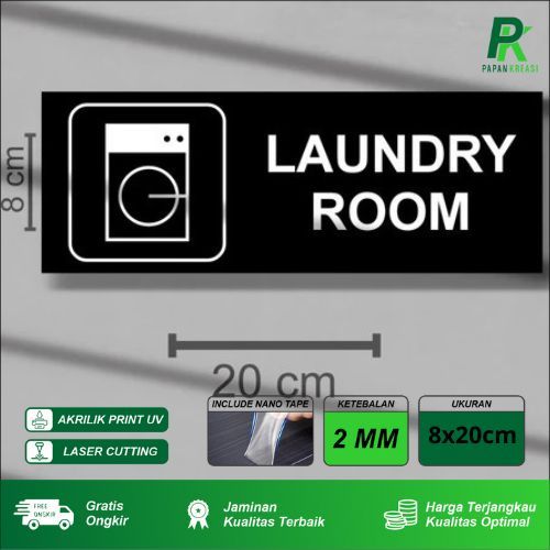 

Laundry Room Sign Board Acrylic - Tanda Ruangan Akrilik
