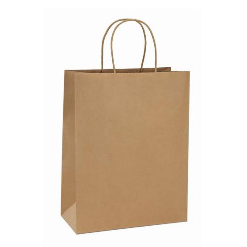 

S (S52) PAPER BAG POLOS WARNA HITAM DAN COKLAT/PAPERBAG SOUVENIR