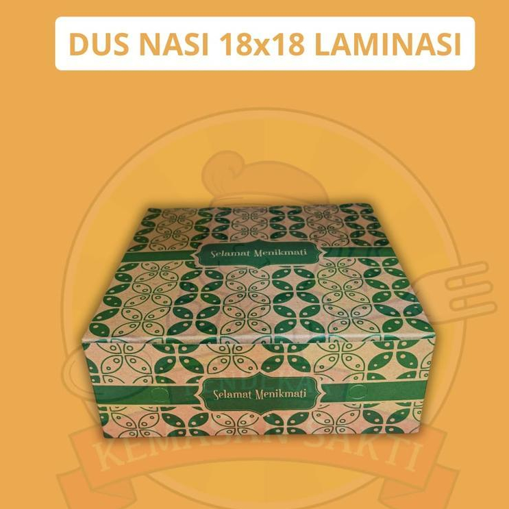 Box Makan Snack Kotak Dus Nasi Catering 18 x 18 / 20 x 20 Kraft Laminasi Motif  Kotak Nasi Lunch Box
