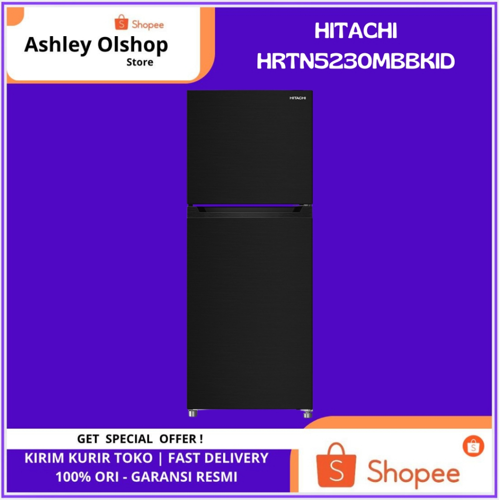 Kulkas Inverter HRTN5230MBBKID Hitachi 210 Liter Kulkas Top Freezer HRTN5230