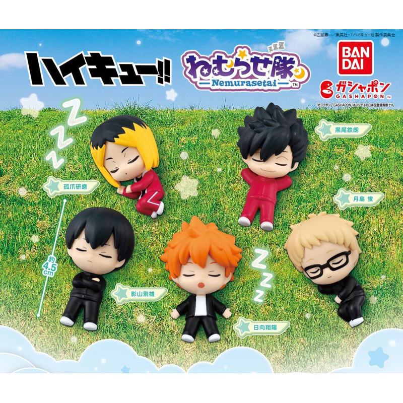 haikyuu nemurasetai gashapon mini figure sleeping haikyu capsule toy bandai original