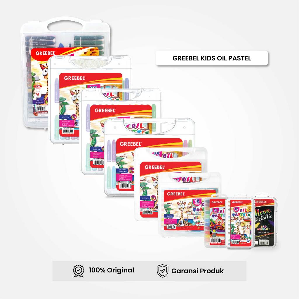 

[TERLARIS] GREEBEL Crayon Krayon 12/18/24/36/48/55 Warna / Kids Oil Pastel Krayon Set Crayon Greebel