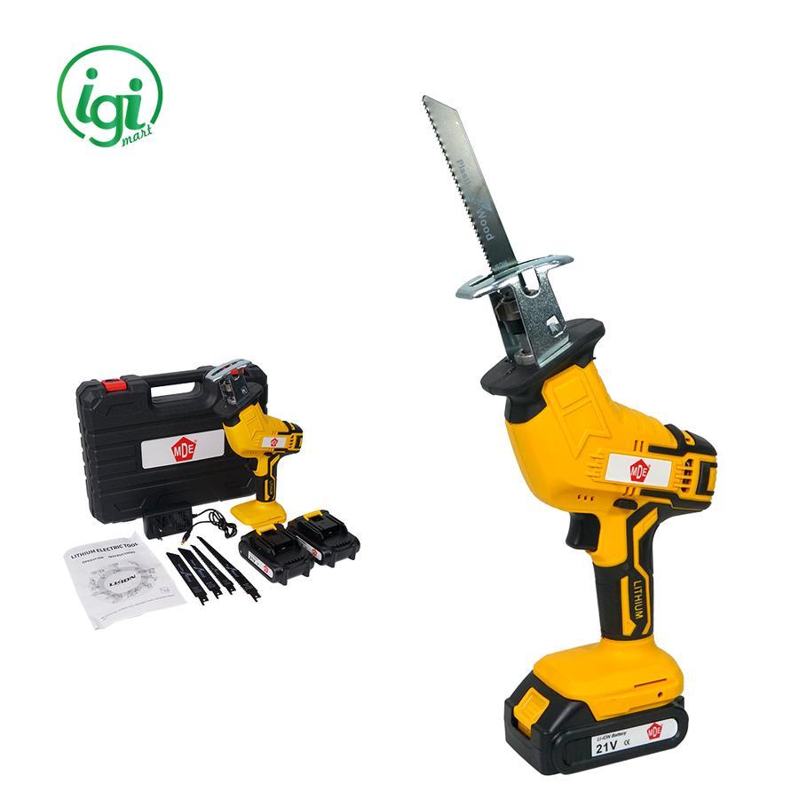 MESIN RECIPROCASTING SAW 21V CORDLESS GERGAJI PEMOTONG KAYU BESI BATERAI MDE