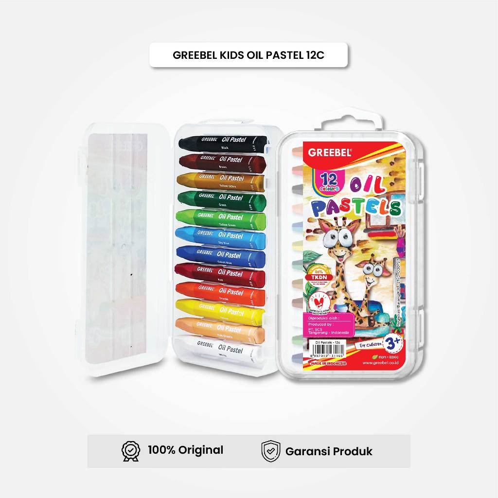 

GREEBEL Crayon Krayon Kids 12 Warna / Kids Oil Pastel 12C Warna / Crayon Greebel