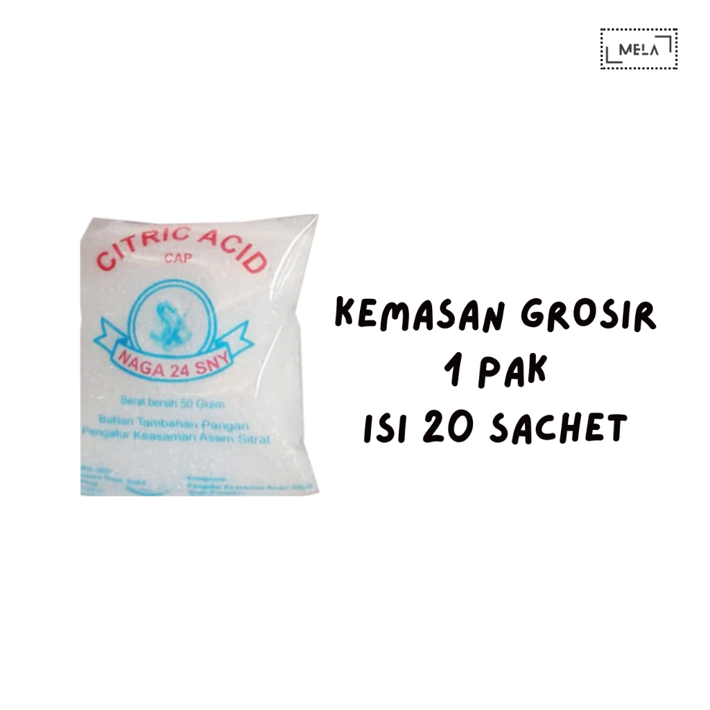 

Asam Sitrat Cap Naga 50 gram - bahan tambahan pangan
