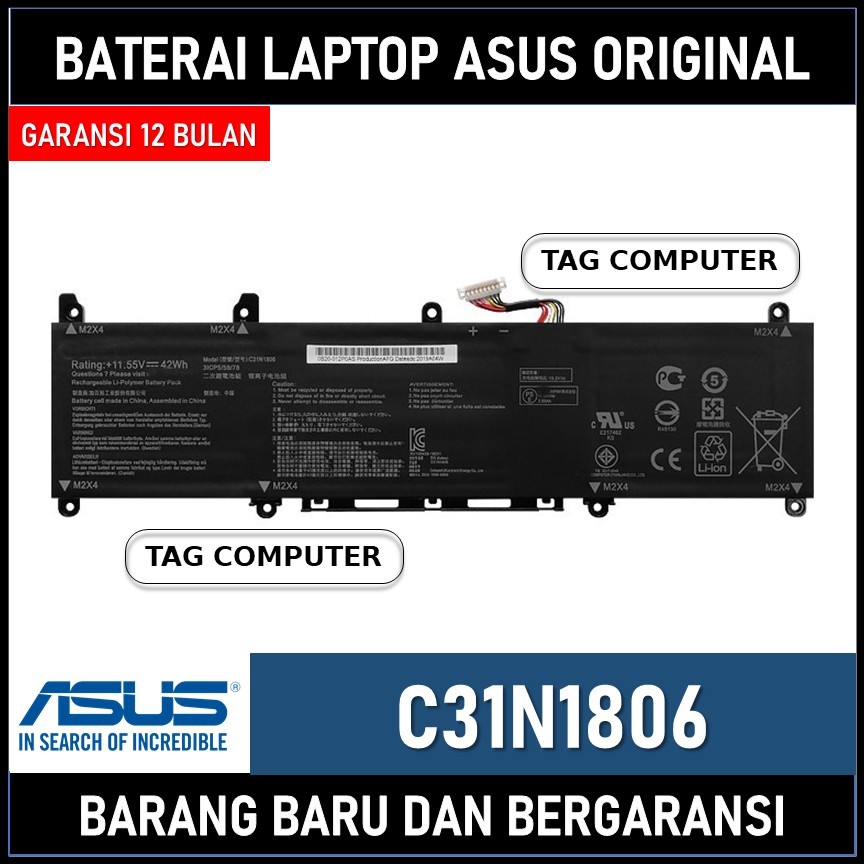 BATERAI LAPTOP ASUS VIVOBOOK S13 S330 S330F S330FA S330FL S330FN C31N1806 ORIGINAL