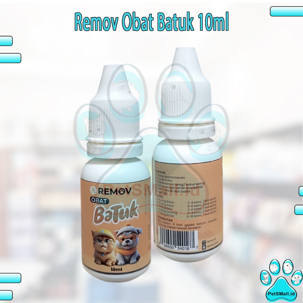 REMOV Obat Batuk Mengobati Batuk Pada Kucing dan Anjing 10 ml