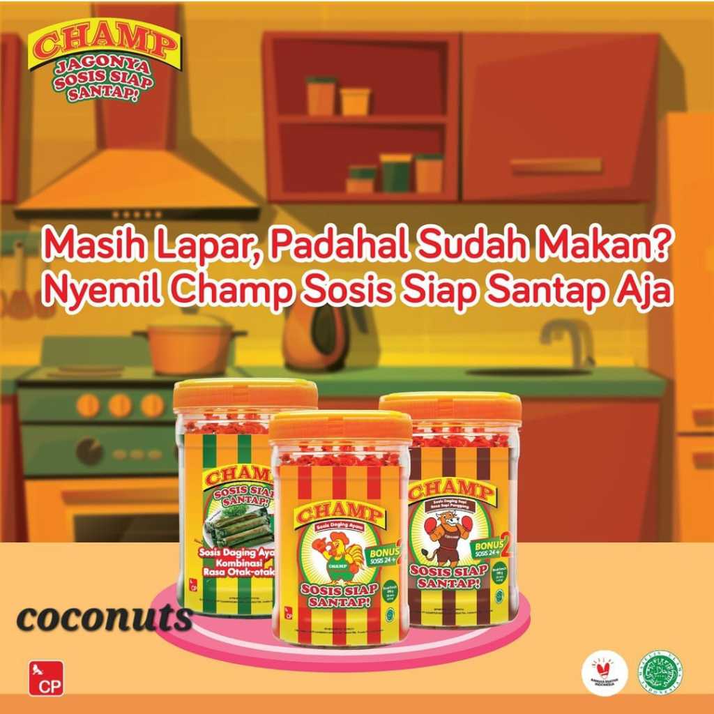

Champ Sosis Siap Santap 1 Toples Bonus 2 Sosis Berat Bersih 546 G