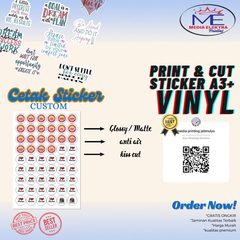 

STICKER VINYL a3+ | TERMURAH | STICKER LABEL | STICKER QRIS