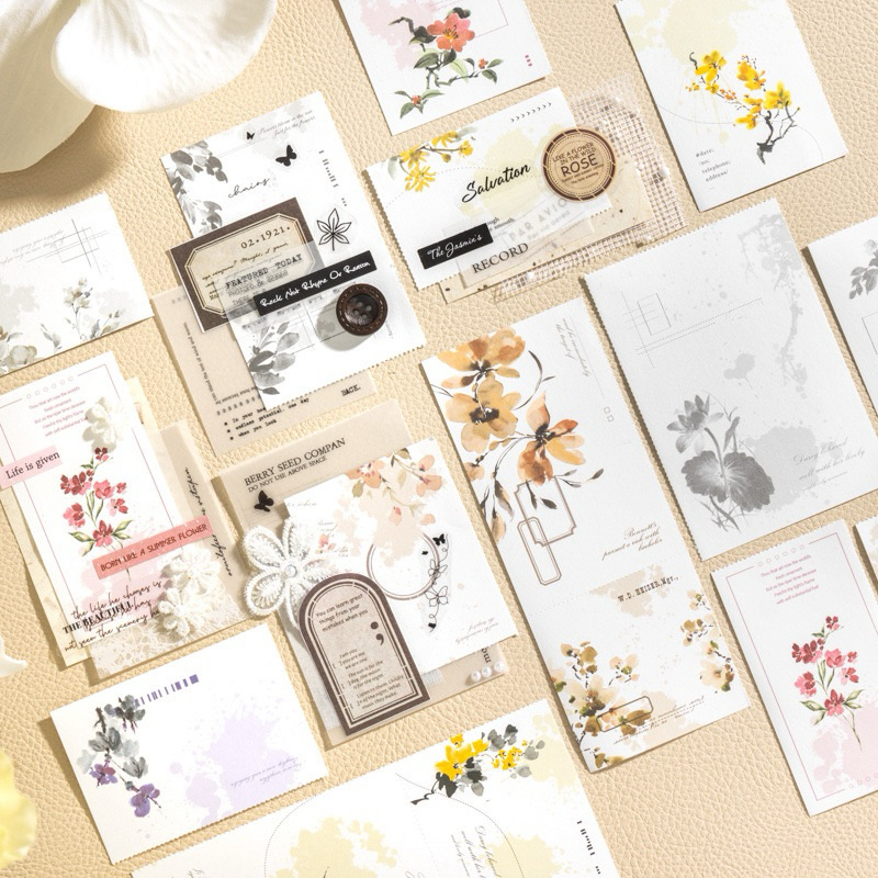 

Ay00! (8AB) paper art deco die cut dekor journaling motif bunga memo notes warna warni colorful