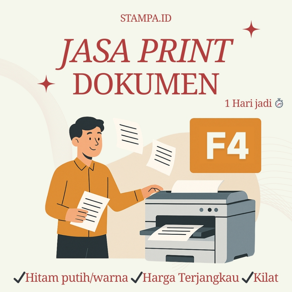 

Print/ Cetak Dokumen HVS F4 70, 75, & 80 gsm - Bisa Warna atau Hitam Putih