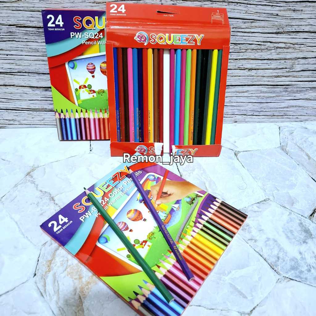 

Pensil Warna Panjang SQUEEZY 24 Warna 1 Set - Stationery