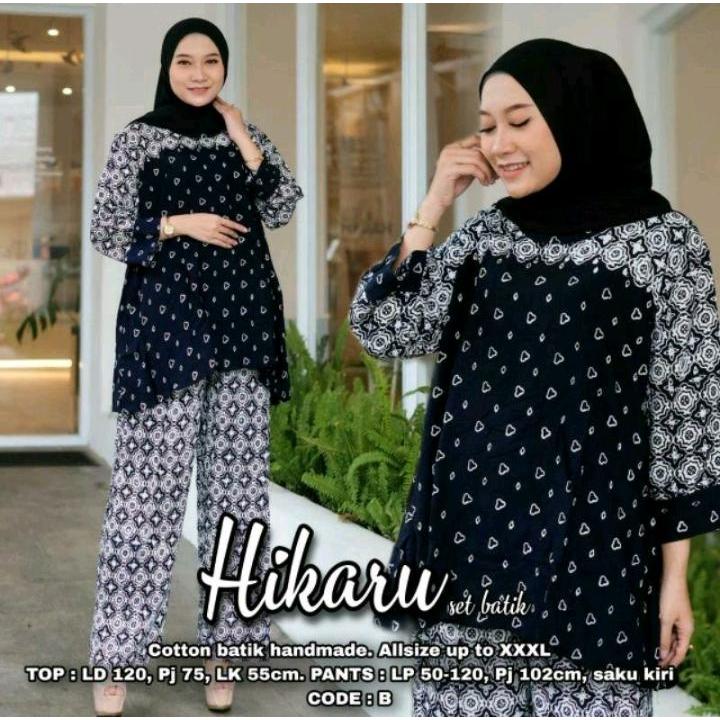 SETELAN ANDIEN - SETELAN BATIK WANITA ATAS BAWAH BAJU DAN CELANA BAHAN RAYON MOTIF BATIK