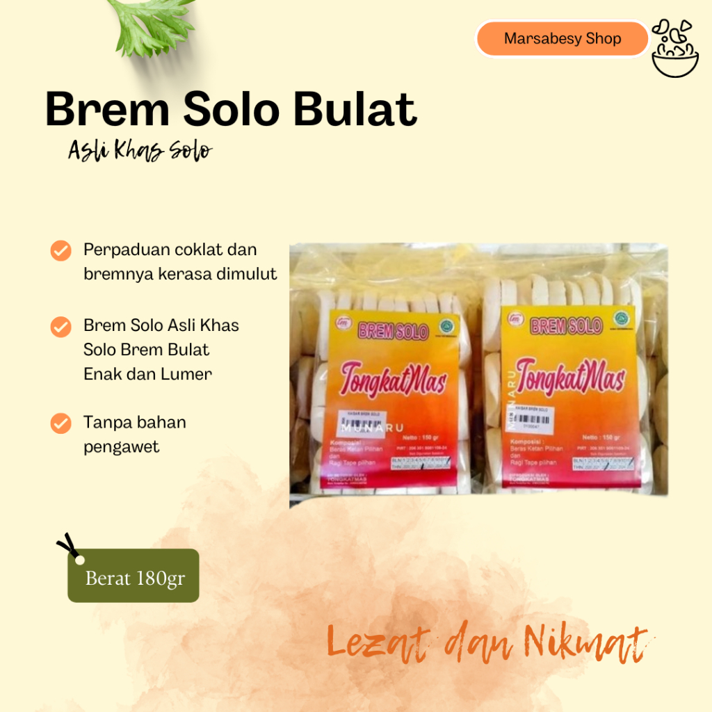 

NEW Brem Solo Bulat Khas Enak dan Lumer MURAH BERKUALITAS