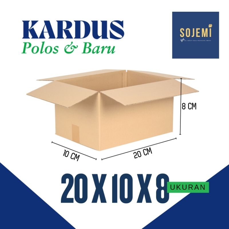 

Kotak Packing 20 x 10 x 8 | Kardus Polos | Kardus Baru 20x10x8 - SATUAN