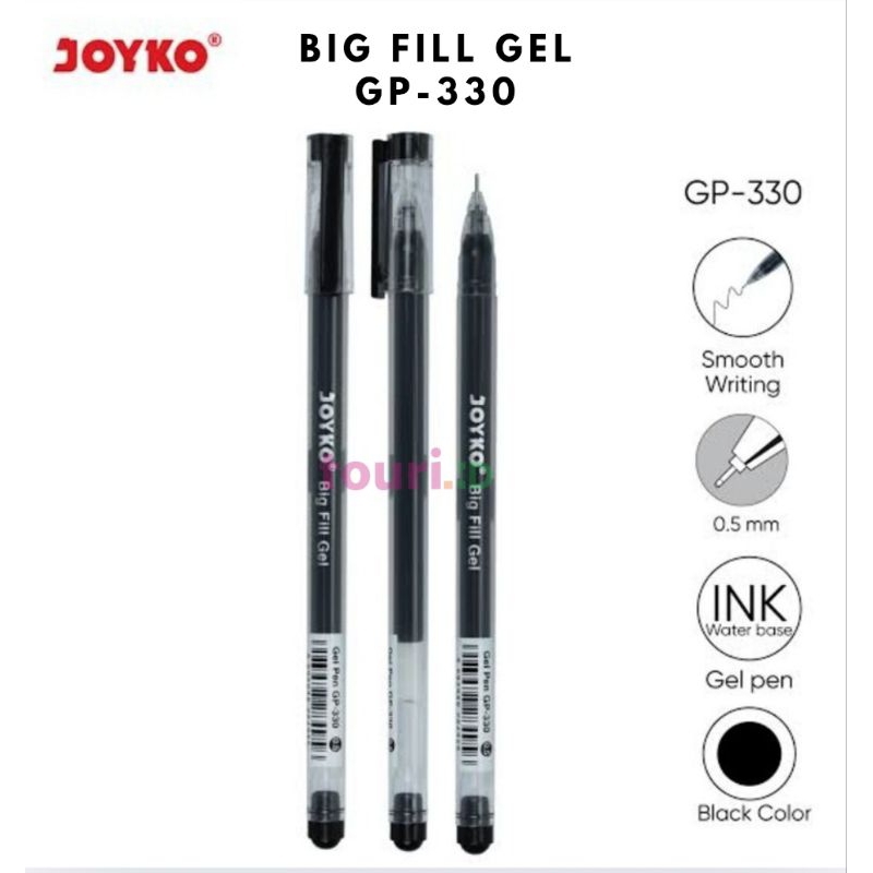 

Pulpen Hitam Big Fill Gel Joyko GP-330 / Bolpoin Gel Joyko GP-330 / Ball Pen Gel Hitam