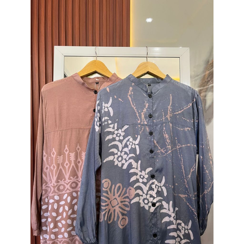 DRESS SILK PREMIUM | DRESS SILK MOTIF | DRESS SILK RAMPLE LENGAN TANGAN KERUT