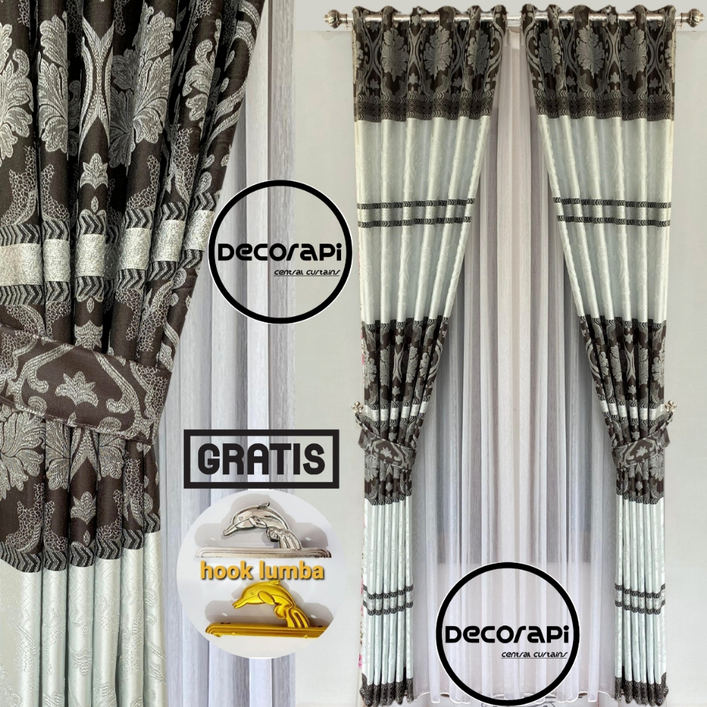 Gorden Blackout Ruang Tamu Motif Embosh Batik Baru Mewah bahan Prada Terbaru