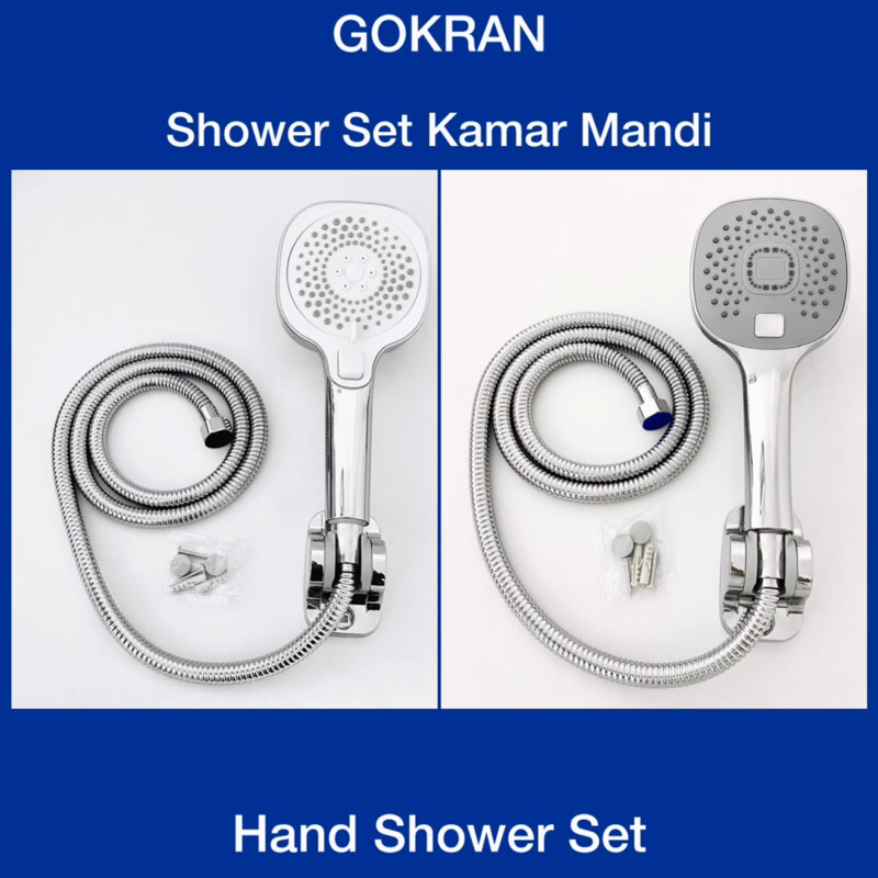 Shoporenku Hand Shower Set Jumbo,Set Shower Kamar Mandi,Kepala Shower Besar,Shower Bathrub