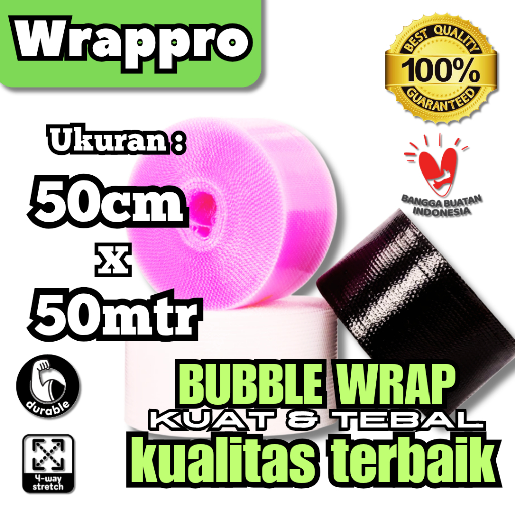 

Plastik Packing Bubble Wrap Tebal 50cm x 50m / Bubble Wrap Roll Premium Quality