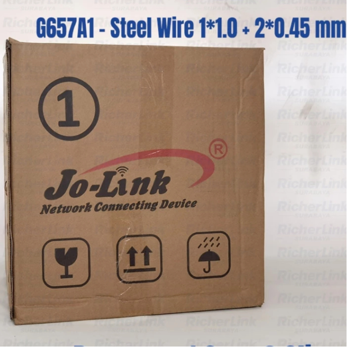 JOLINK Kabel Dropcore Fiber Optic FO 1 Core 3 Sling Seling 1000 Meter 1KM