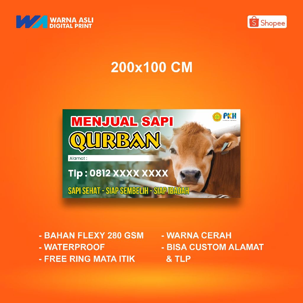 BANNER QURBAN/SPANDUK QURBAN/SPANDUK JUAL HEWAN QURBAN