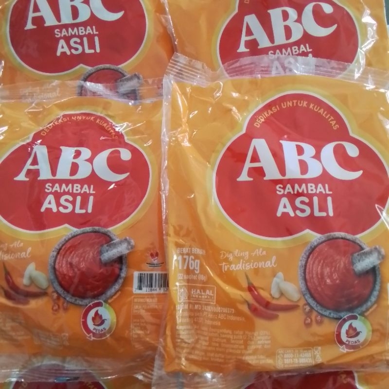 

Abc Sambal Asli Tradisional 176g Sachet 22pcs 8gr