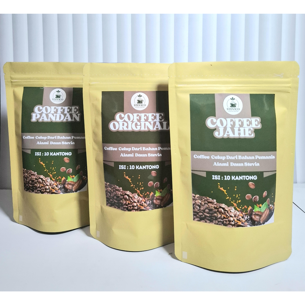 

Stevico Kopi Bahan Pemanis Alami Dari Daun Stevia Varian Rasa Pandan, Jahe Dan Original