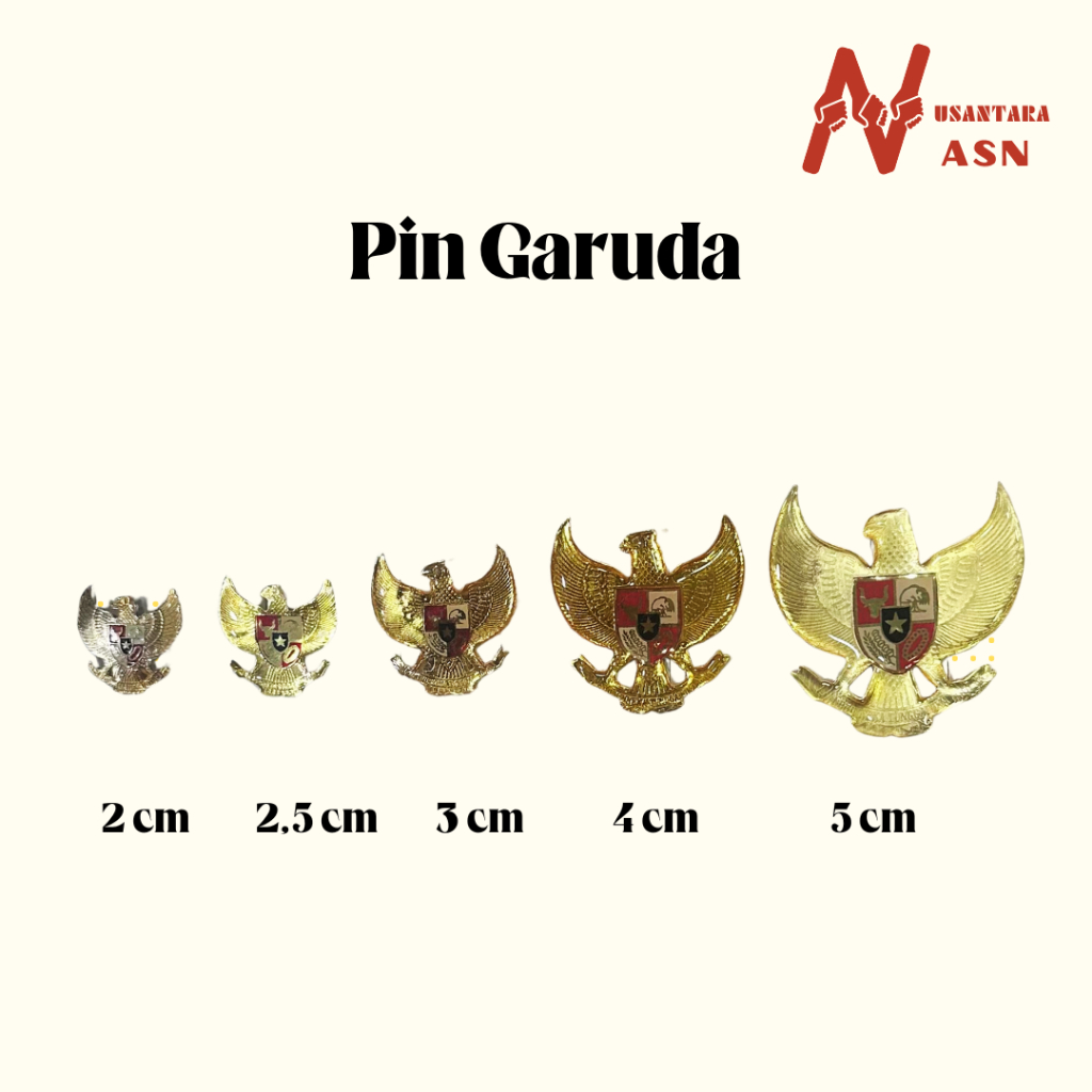 Lencana Pin Garuda Kuningan Emas Bros Peci Paskibra
