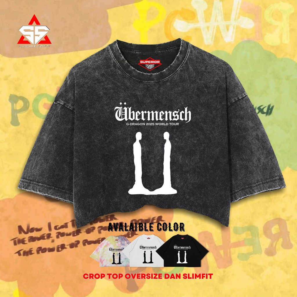 SUPERIOR Crop Tee G-Dragon Washed Tye Die Longsleeve Oversize Slimfit Crop Top GDRAGON-29