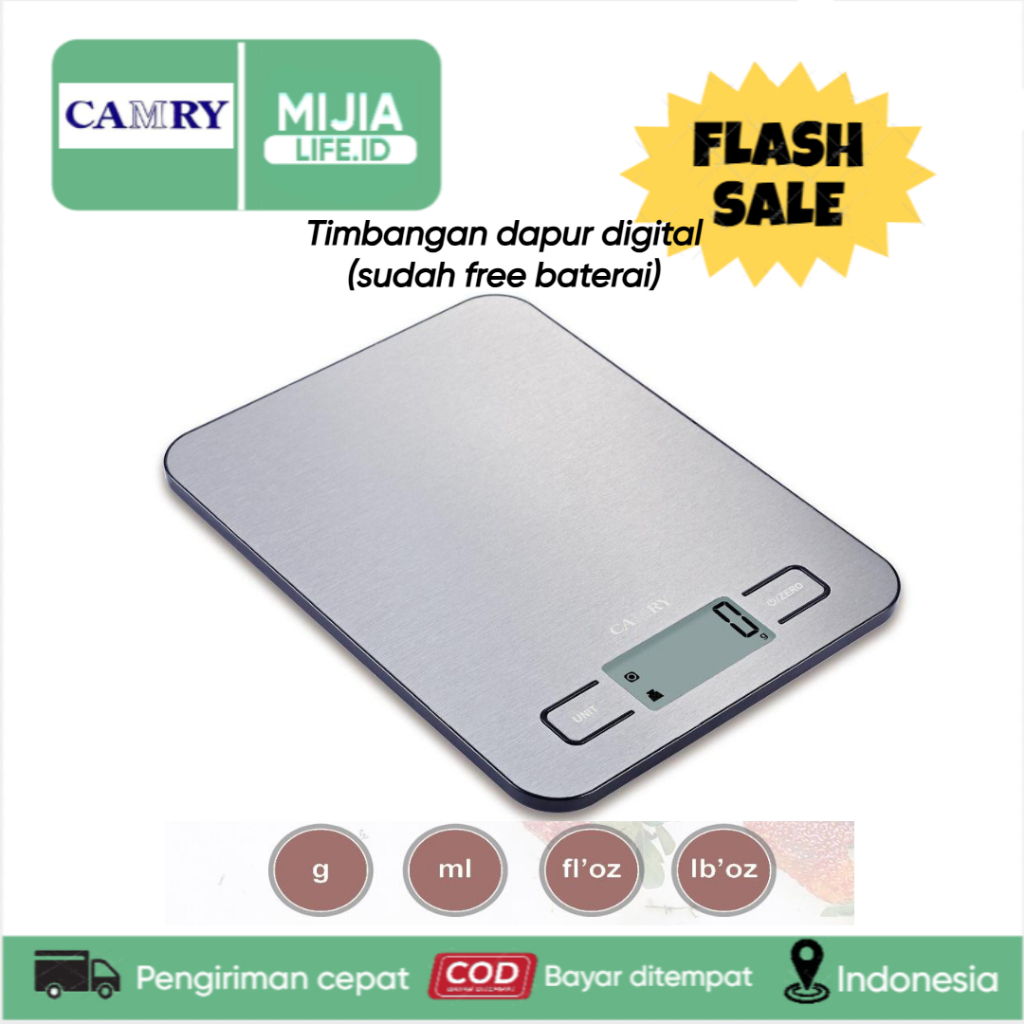 CAMRY Timbangan Digital Layar LCD 1g-10kg Praktis Untuk Dapur | Timbangan Digital Dapur