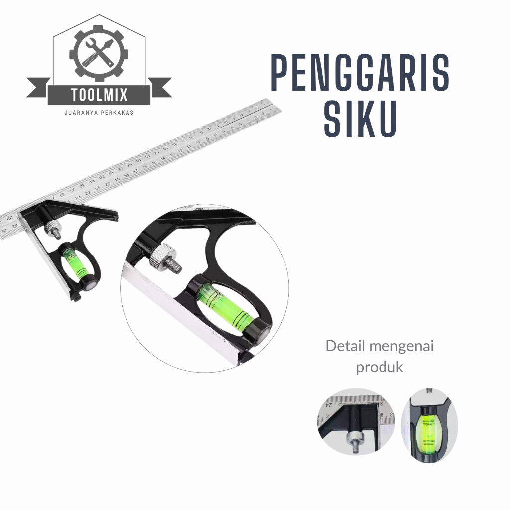 

Pasekon Penggaris Siku L Waterpas Tukang Stainless Steel 30cm