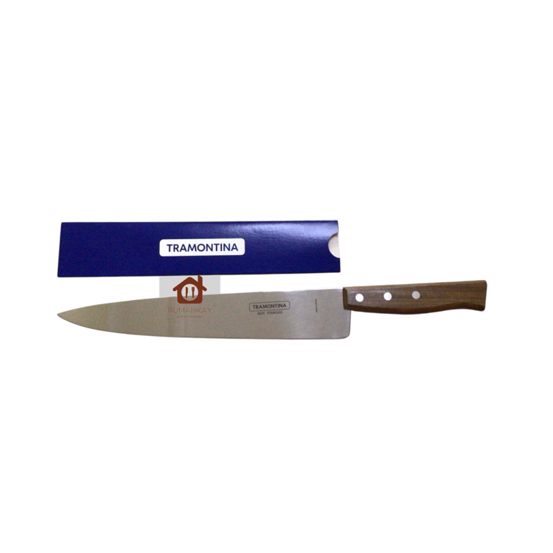 Tramontina Tradicional Chef Knife 10 inch / pisau dapur daging gagang kayu 25 cm