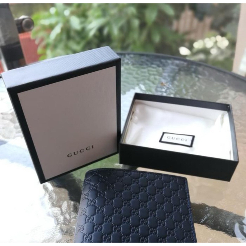 Full set original Gucci Wallet Men Bifold Signatur - Black