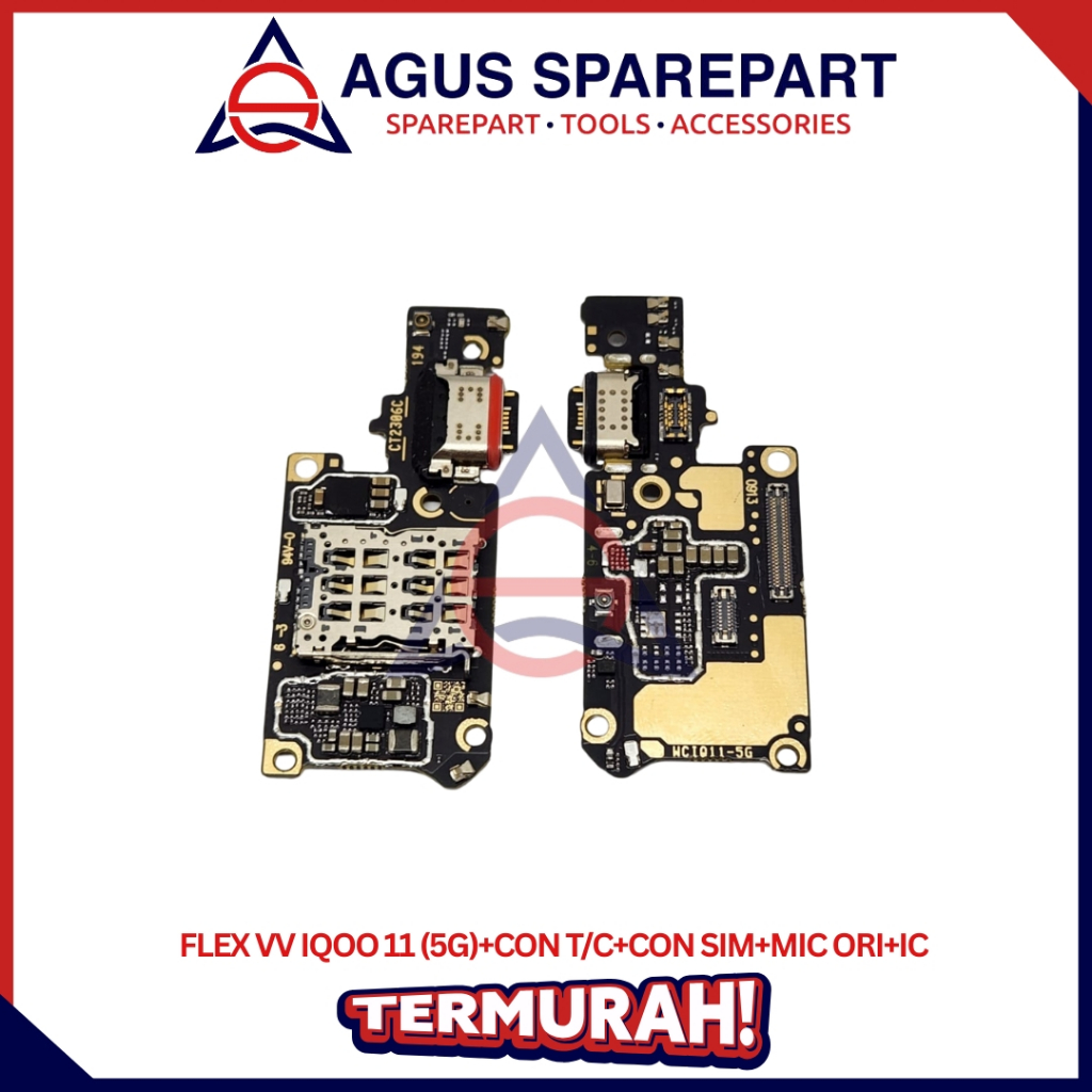 FLEXIBEL VIVO IQOO 11 5G + CONNECTOR CHARGER + CONNECTOR SIMCARD + MIC ORI