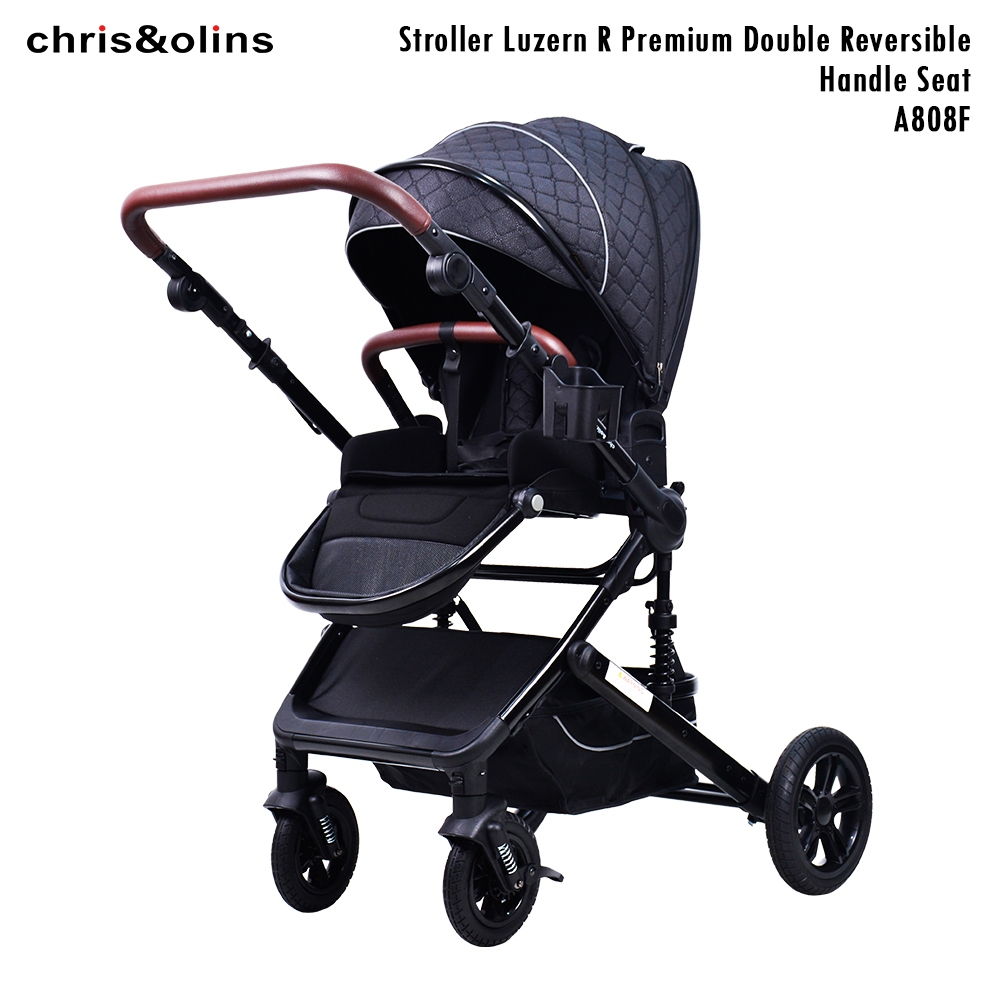Garansi 1 Tahun ChrisOlins A808F Baby Stroller Luzern R Premium Double Reversible Handle Seat  Keret