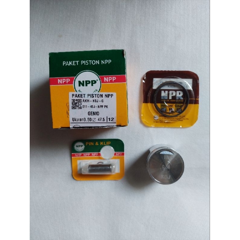 Paket Piston Kit Ring Seher NPP K0J K1A.Genio Beat Deluxe Scoopy New Led OverSize STD 50 100