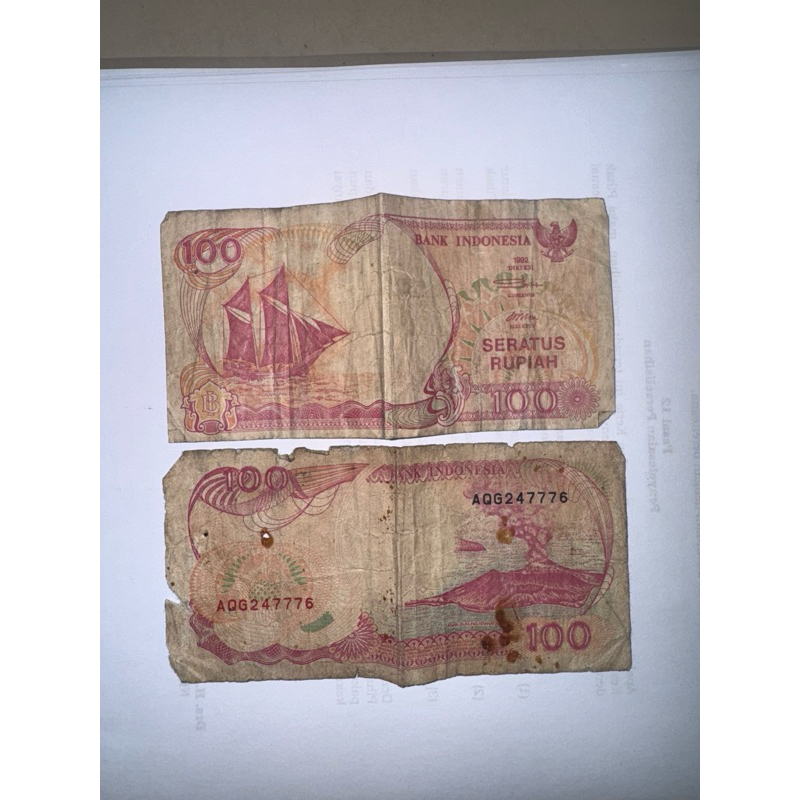 UANG 100 RUPIAH KERTAS TAHUN 1992