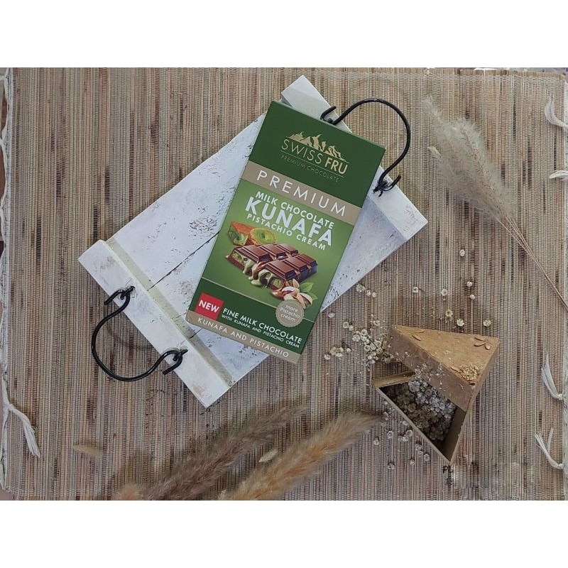 

Swiss Fru Premium Chocolate- Kunafa Pistachio Cream| Kunafa Speculoos| Kunafa Mousse Cream| Hadiah Spesial| Halal| Eksklusif