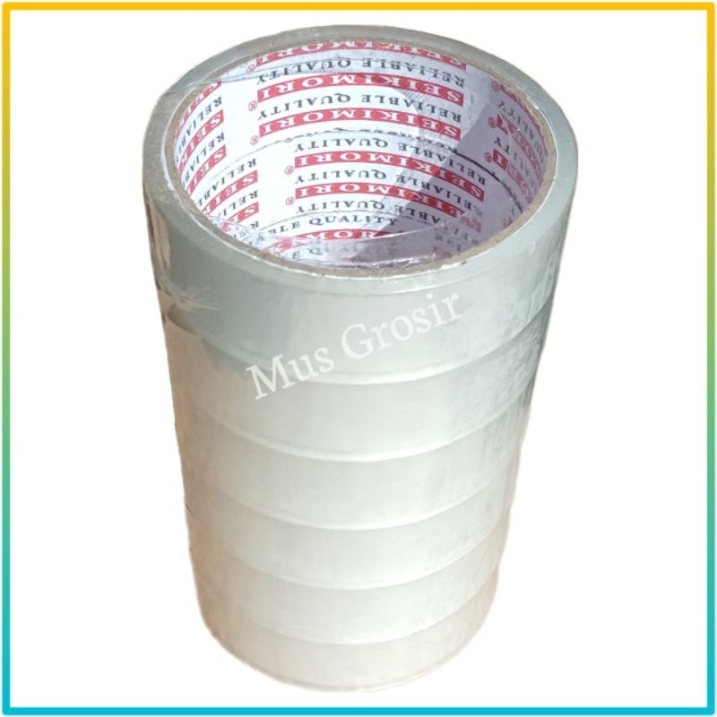 

Isolasi Bening 1 Inch Isi 6 Pcs 24mm Solatif Selotip Solasi Lakban Seikimori