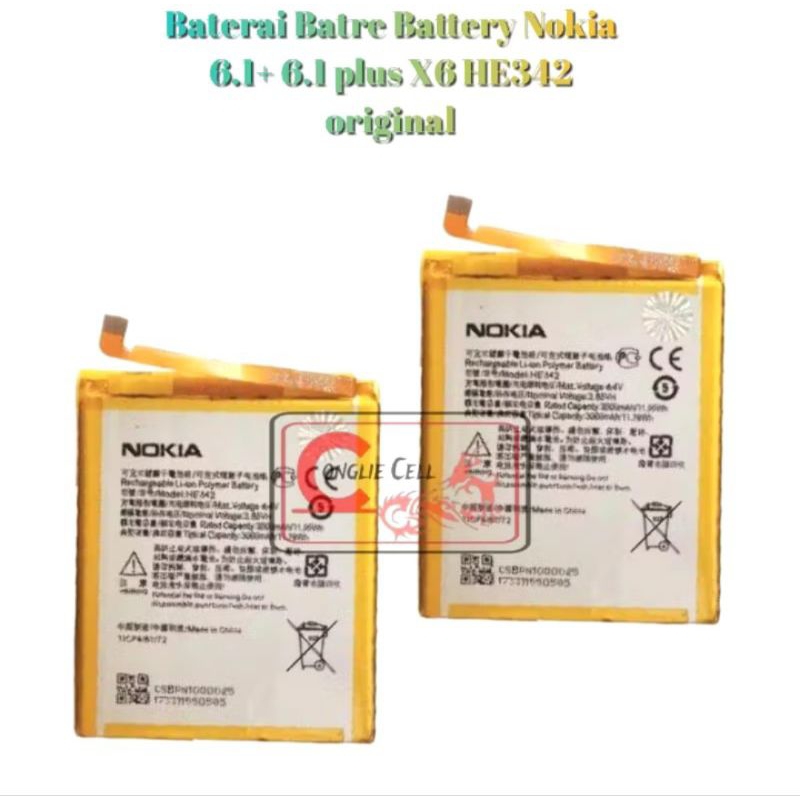 Baterai Batre Nokia 6.1 Plus X6 Nokia 5.1 Plus X5 HE342 Original Battery ORI OEM