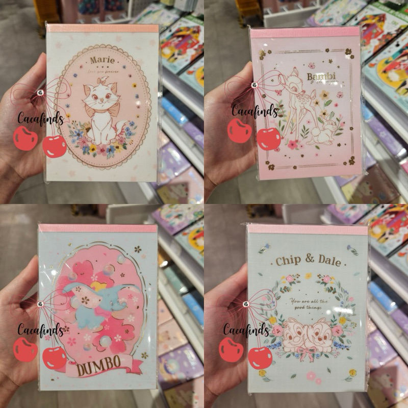 

OHSOME x Disney‼️Memopad / Mini Notebook A6 Disney Collection (Marie Cat / Dumbo / Bambi / Chip&Dale)