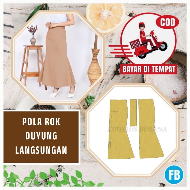 Pola Rok Duyung Langsungan Dewasa – Pola Jahit Rok Instan Jiplak Firdaus Busana