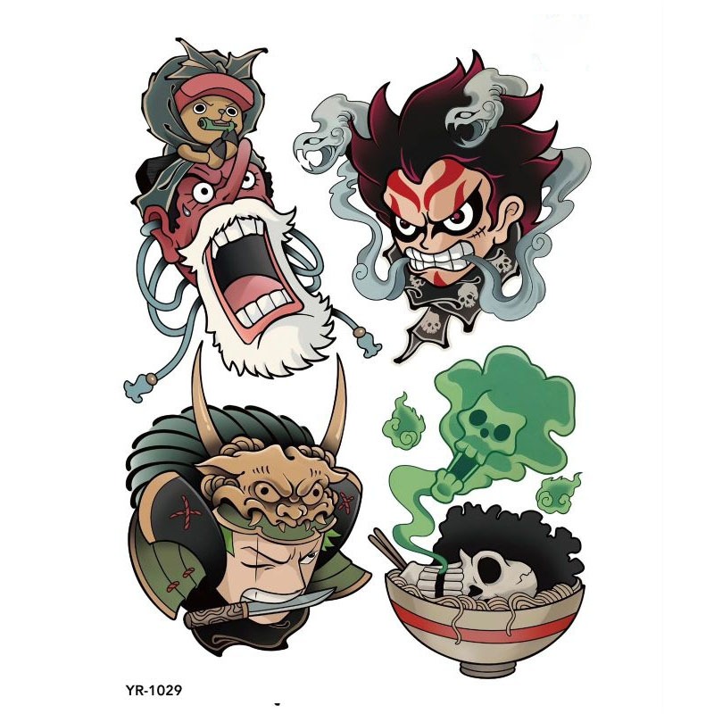 Tato Temporer Motif YR-1029 ONE PIECE Tatto Temporary tahan 2-5 hari size 21x15 cm