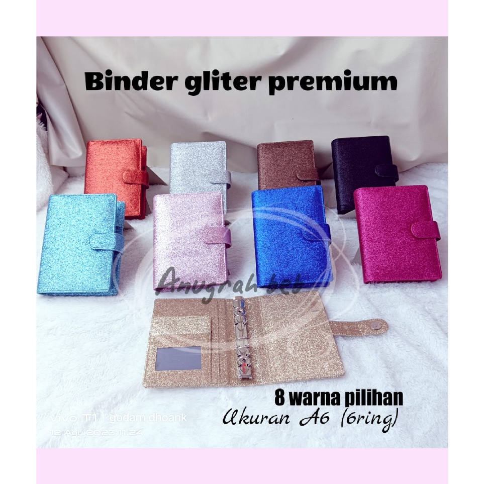 

KODE Y3D binder polos gliter 1warna a6 6ring binder keuangan binder murah