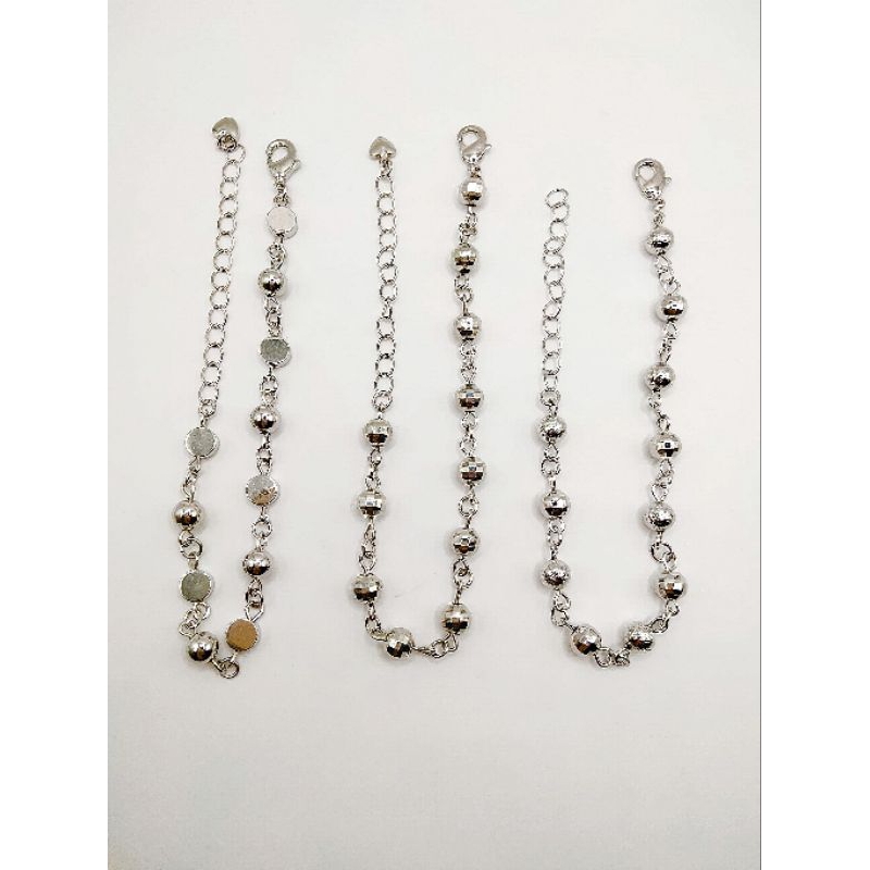 Gelang tangan biji lada silver berlapis emas putih-AL.S