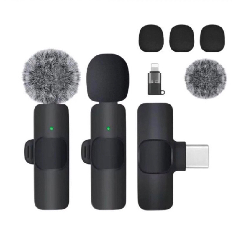Mic Wireless Clip on | Microphone Mikrofon Untuk Live Streaming | Mikrofon Kualitas Terbaik |  Mikro