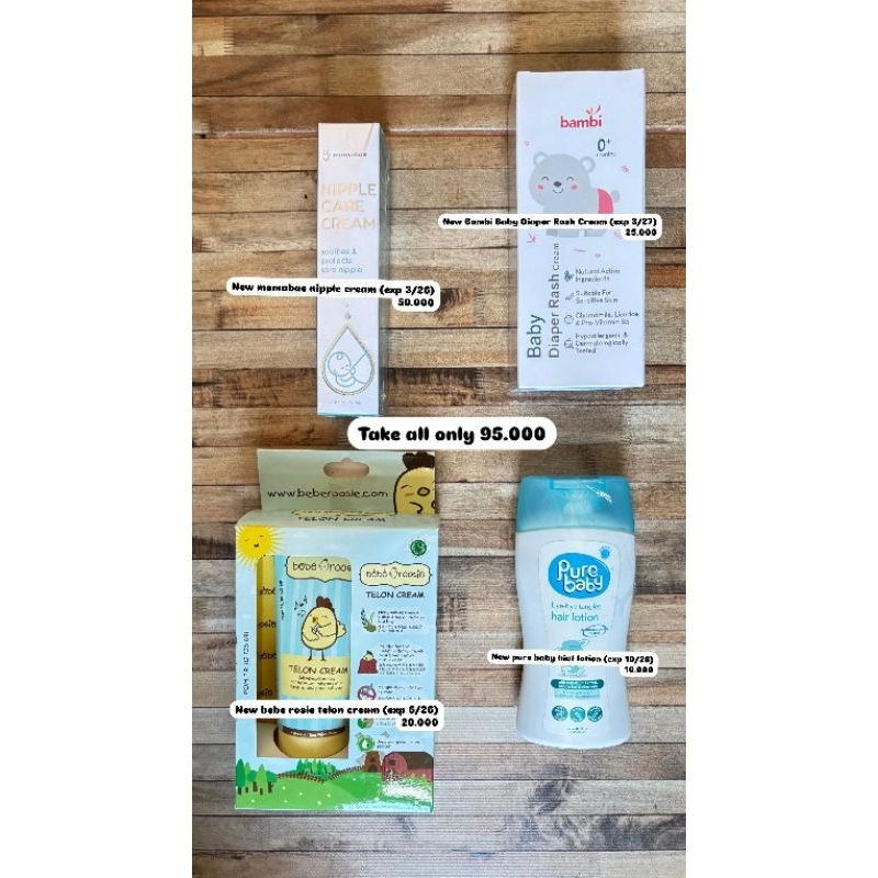 (New) Momabae Nipple cream Bambi diaper cream Bebe roosie telon cream Purebaby hair lotion