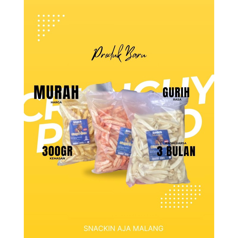 

Crunchy Potato Balado 300gr | Kentang Kering Renyah Gurih | Snack Kentang Balado Viral Shopee | Cemilan Malang Pedas Nendang
