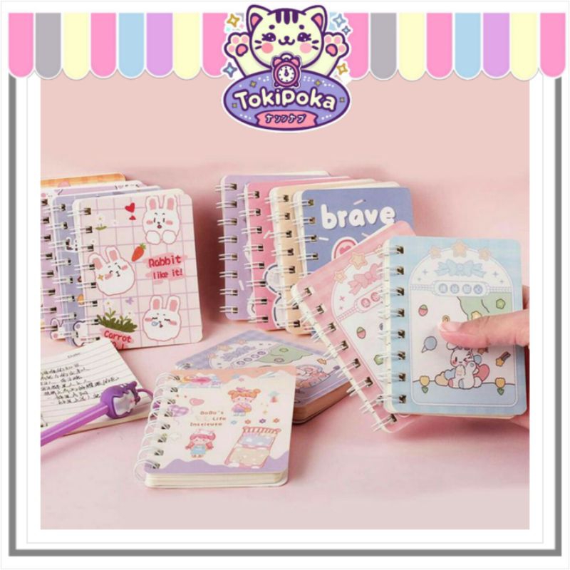 

Bund _ BK09 BUKU MEMO A7 CUTE / NOTEBOOK MINI RING A7 / BUKU MINI A7 MOTIF LUCU / BUKU CATATAN MINI